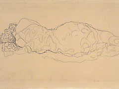 Reclining Woman Seen From Behind by Gustav Klimt