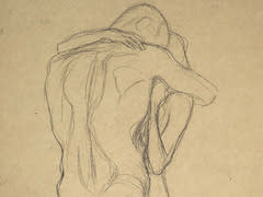 Two Nudes Embrace by Gustav Klimt
