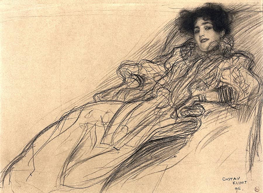 A Reclining Woman by Gustav Klimt