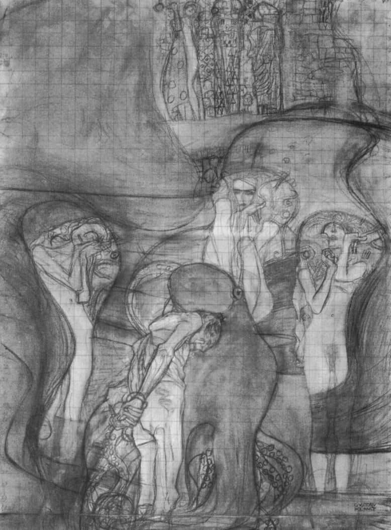 Composition Draft Jurisprudence by Gustav Klimt