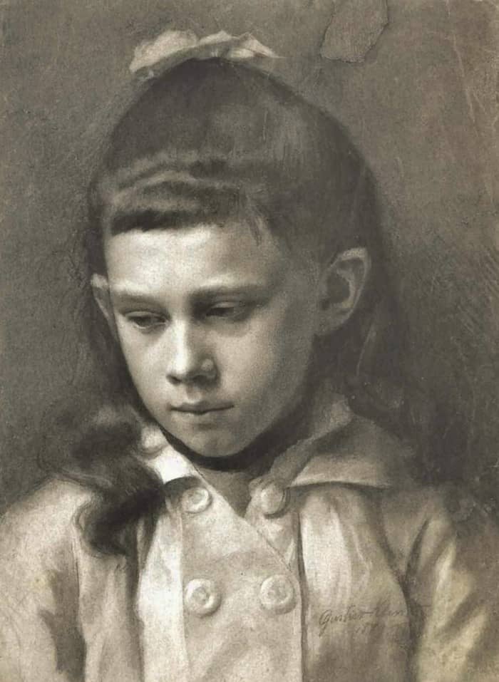 Portrait of a Girl by Gustav Klimt