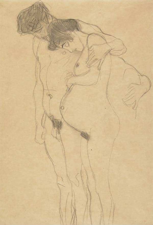 Pregnant Woman with Man by Gustav Klimt