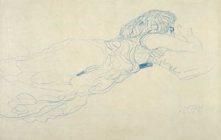 Reclining Girl by Gustav Klimt