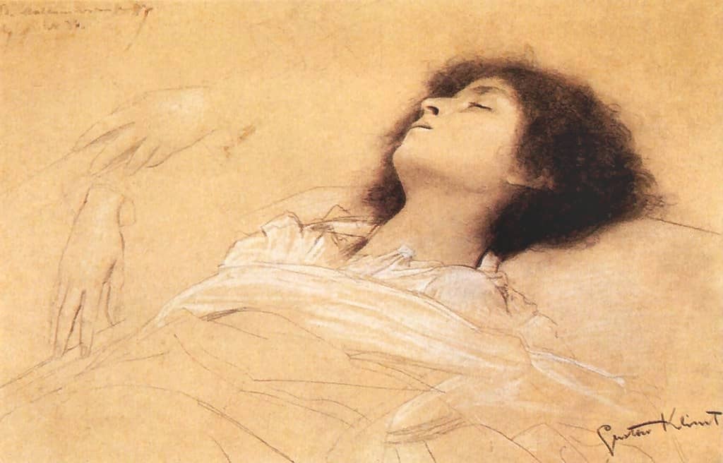 Sleeping Woman by Gustav Klimt