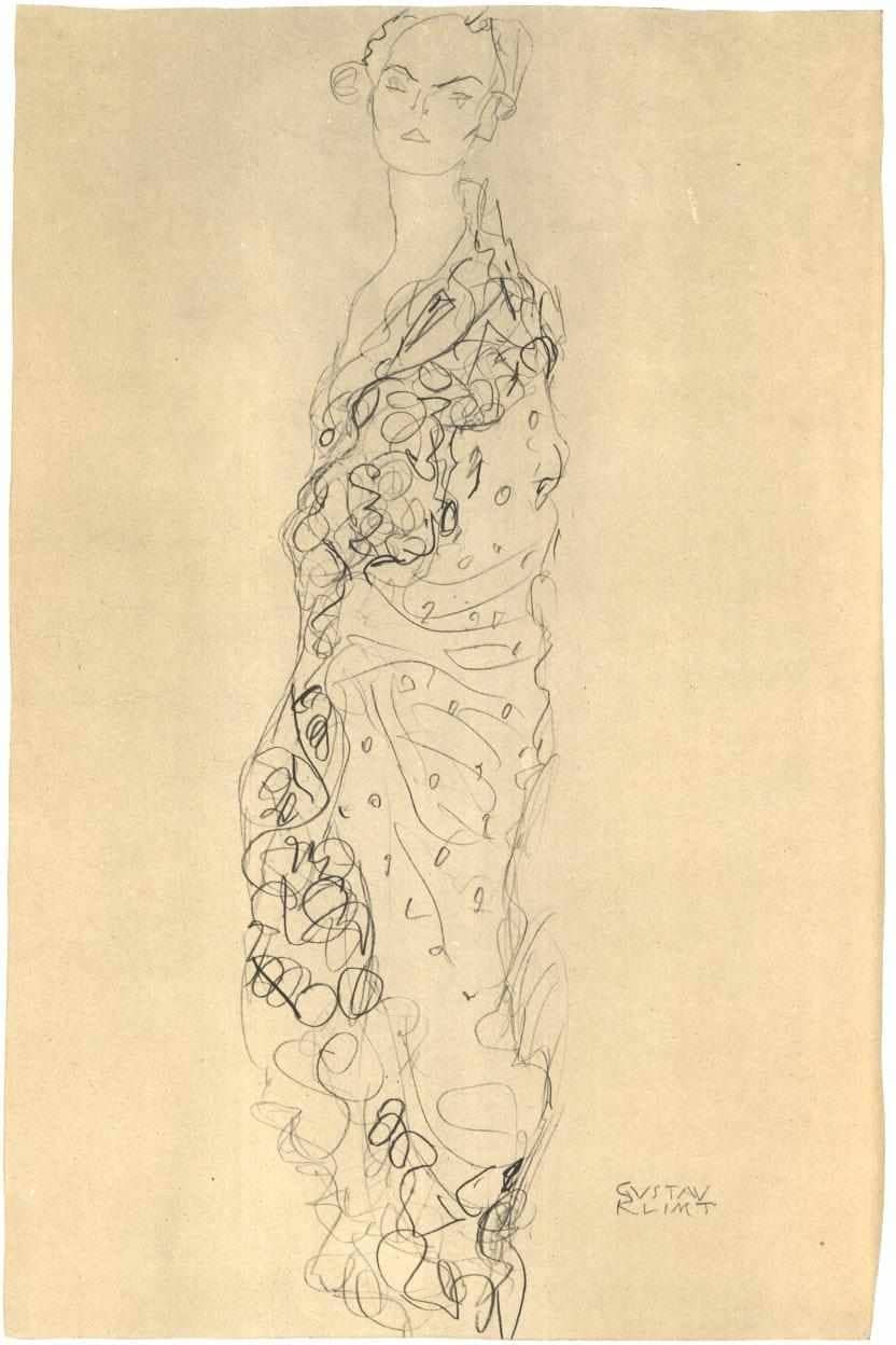 Study of a Standing Lady by Gustav Klimt