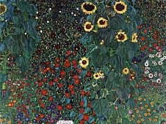 Farm Garden with Sunflowers by Gustav Klimt