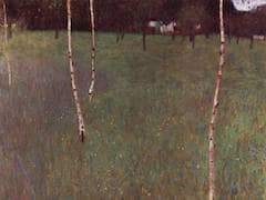 Farmhouses with Birch Trees by Gustav Klimt