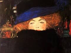 Lady with Hat and Feather Boa by Gustav Klimt