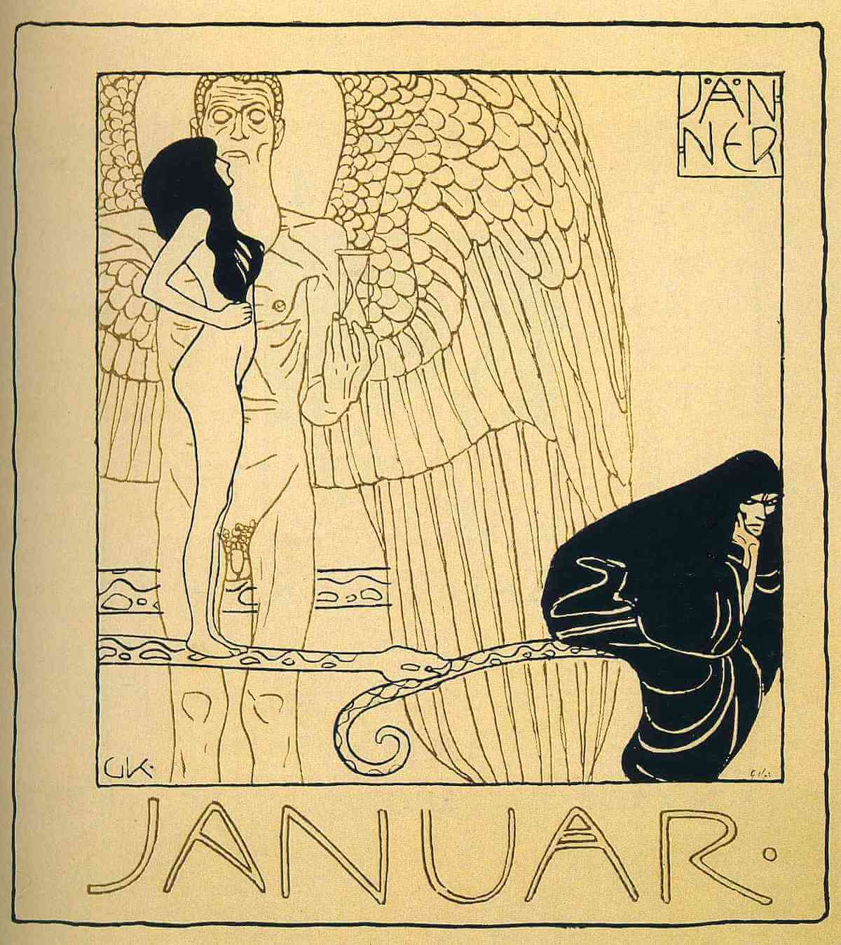 Januar, 1901  by Gustav Klimt